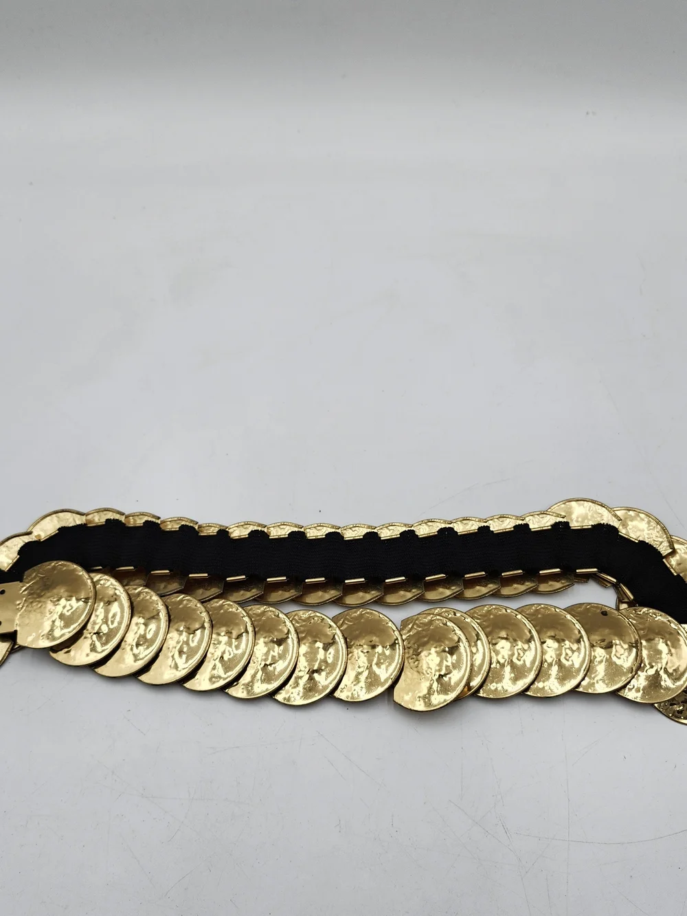 Vintage Gold Coin Accent Elastic Waist Belt
